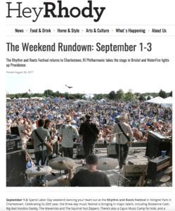 The Weekend Rundown: September 1-3 The Rhythm and Roots Festival returns to Charlestown