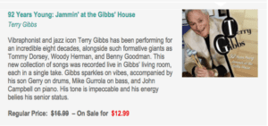 Terry Gibbs album is on special this weekend ONLY through ArkivJazz!