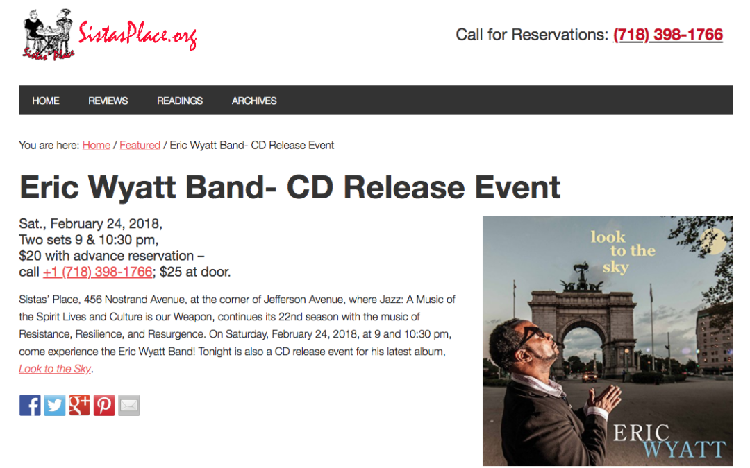2/24 CD Release Event | Eric Wyatt | Brooklyn, NY
