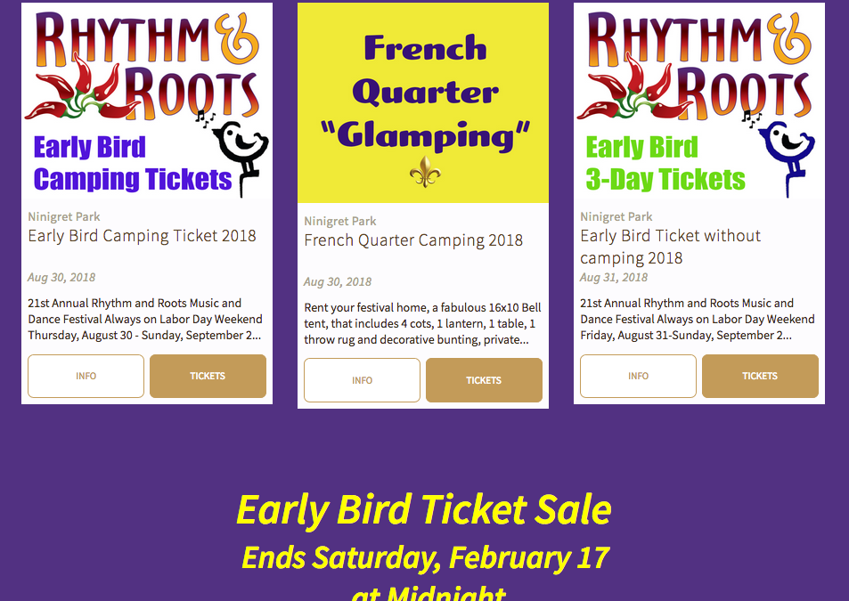 2/17 Early Bird Deadline This Saturday | Rhythm & Roots Festival