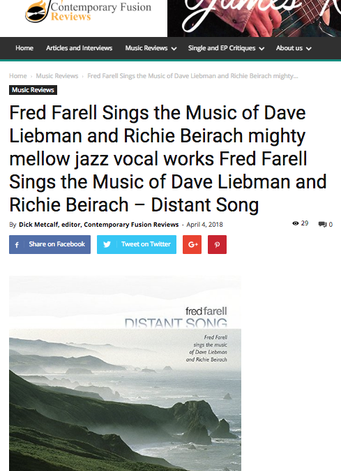 Fred Farell’s Distant Song | Contemporary Fusion Reviews