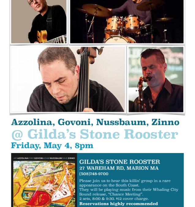5.4 @8p | Azzolina, Govoni, Nussbaum, & Zinno to Perform at Gilda’s Stone Rooster