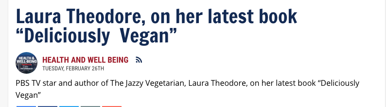 Laura Theodore, on her latest book “Deliciously Vegan”