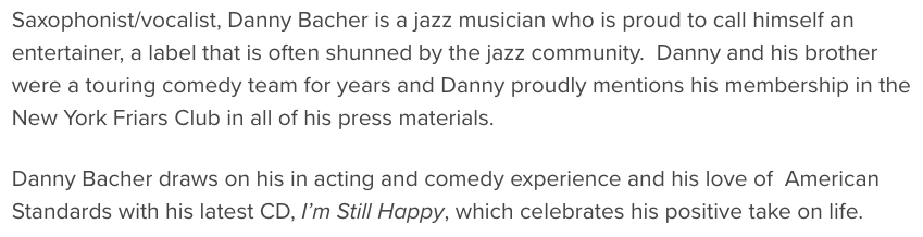 Danny Bacher Interviewed by Judy Carmichael on Jazz Inspired!