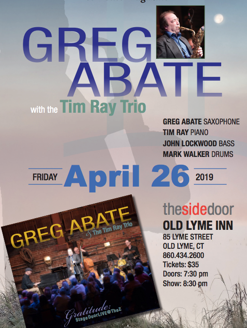 Greg Abate CD Release Show April 26th, at the Sidedoor Jazz Club