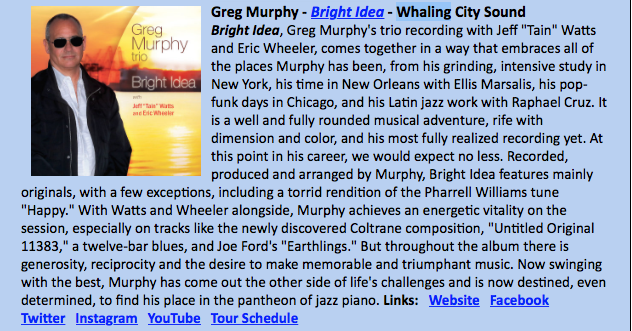 Greg Murphy and Dave Zinno featured on JazzWeek