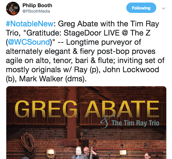 5.14.19: Greg Abate mentioned by Philip Booth