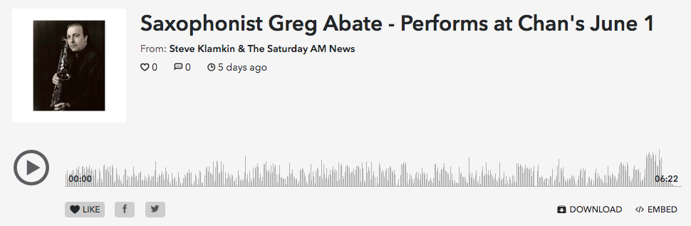 Greg Abate interviewed by Steve Klamkin and the WPRO Saturday Morning News