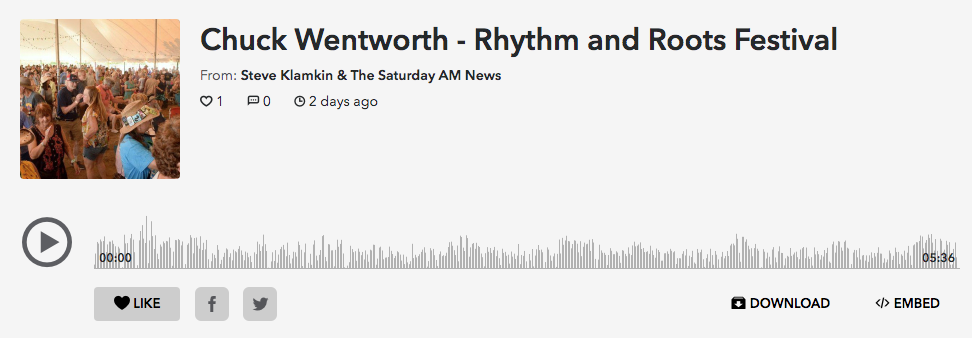 Rhythm and Roots producer Chuck Wentworth interviewed on WPRO Radio