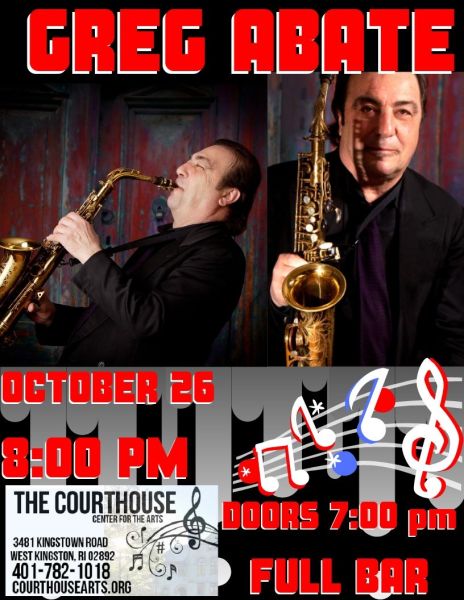 Greg Abate Quartet at Courthouse Center for the Arts 10/26