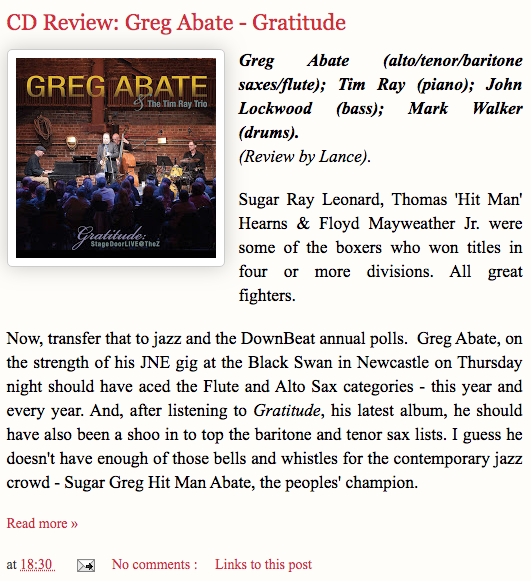 Greg Abate Gratitude Review