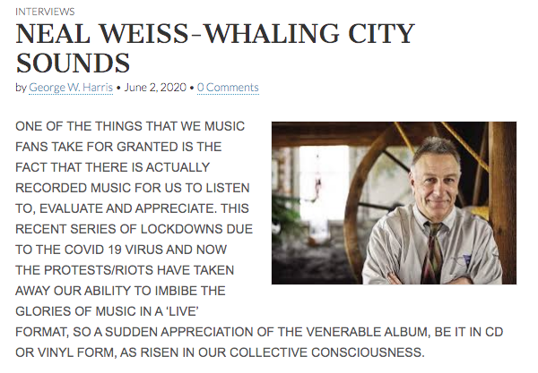 Whaling City Sound founder Neal Weiss interviewed by Jazz Weekly