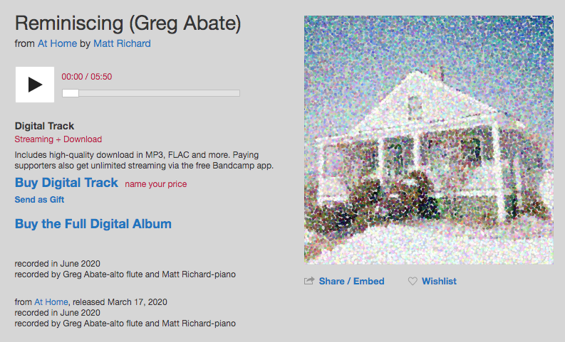 Listen to Greg Abate’s composition “Reminiscing” with Boston pianist Matt Richard!