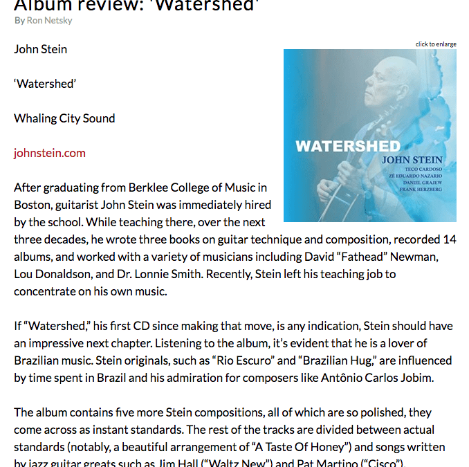 John Stein’s originals are “instant standards” on latest release “Watershed”
