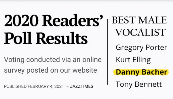 Danny Bacher Among Top 3 JazzTimes Readers’ Poll Best Male Vocalists!