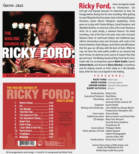 Ricky Ford’s new album just dropped!