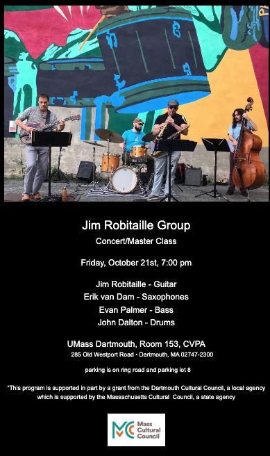 Jim Robitaille Group Concert on Friday, October 21st, 7:00 pm