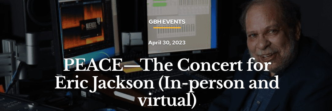 4/30: PEACE—The Concert for Eric Jackson featuring WCS artists John Stein and Tim Ray