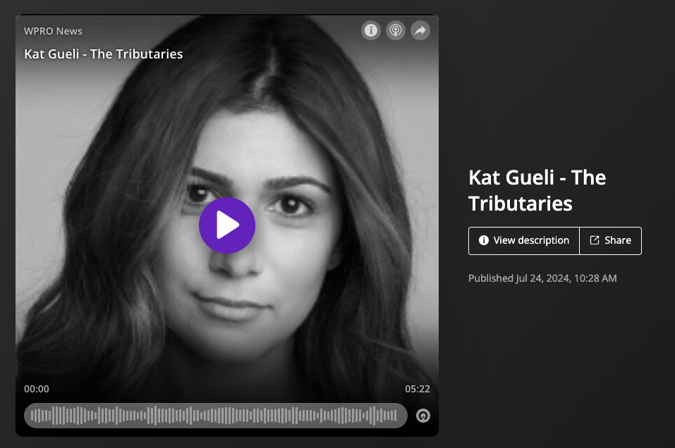 Kat Gueli from the upcoming film “The Tributaries” interviewed on WPRO News